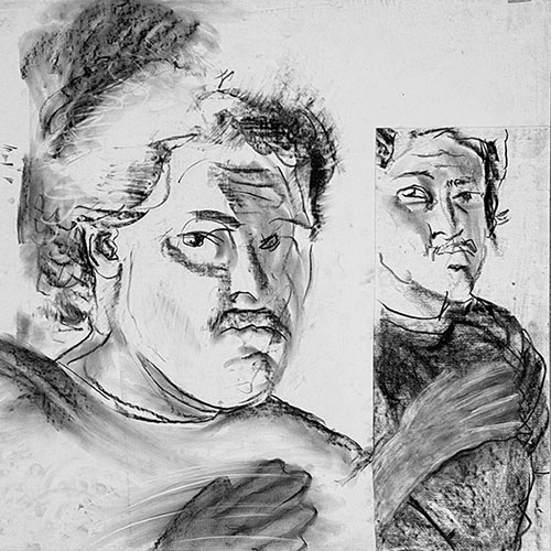 Rick Herman Design: Personal - image of Self Portrait in Charcoal